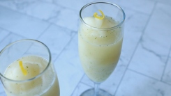 Sorbet in a wine flute.