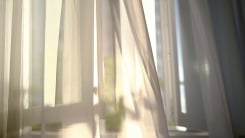sunlight through sheer curtains